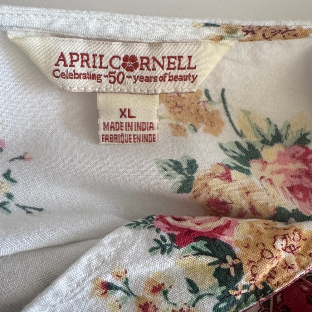 April Cornell Good Old Summertime Floral Boho Cottagecore Midi Dress size XL - Picture 4 of 8